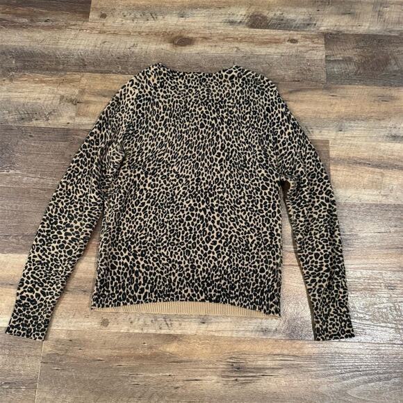 Ann Taylor LOFT Leopard Print Pullover Sweater Size S Office Career Comfort READ - Picture 2 of 9